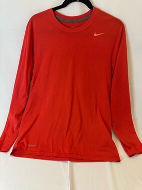 Nike Red Nike Tee Dri-Fit Long Sleeve T Shirt Training Legend Red Breathable M